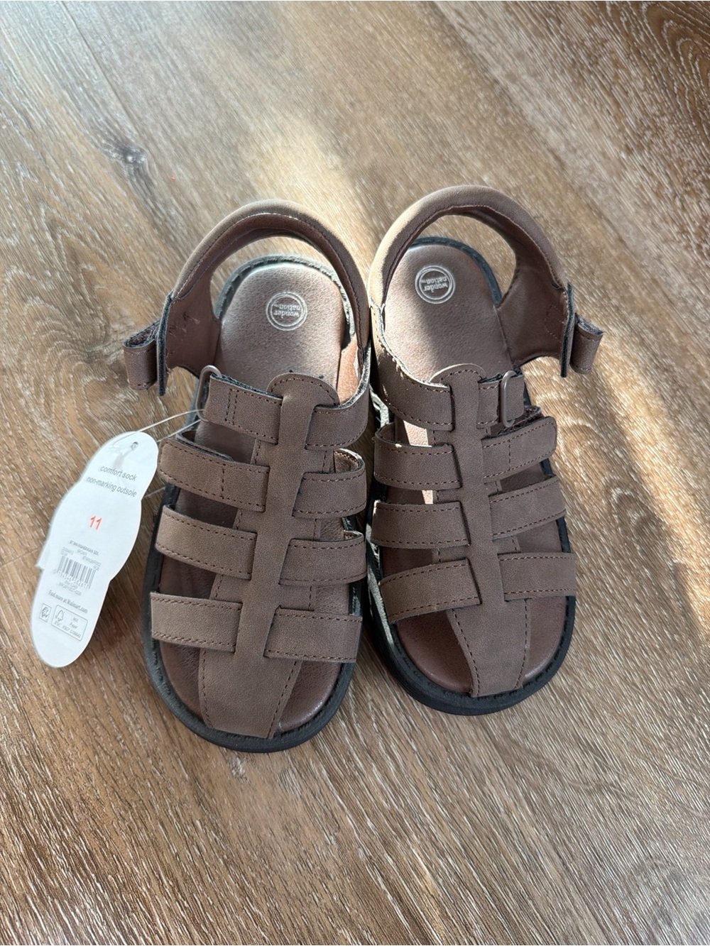 wonder nation Brown Closed-Toe Strappy Kids Sandals
